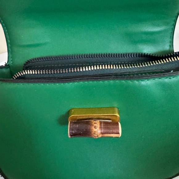 EUC Womens Tote Bag,Bamboo Shaped Top Handle Satchel Crossbody small green - Picture 4 of 9